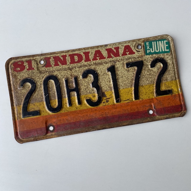 NUMBER PLATE, USA - Indiana
